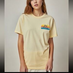 Lee Family Farms Women’s Soft Yellow Tee with Graphic Canvas Cotton Large